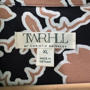 TWRHL by Christie Brinkley Floral Dress- Black and Tan